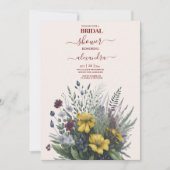 Boho Colorful Watercolor Wildblume Bridal Einladung (Vorderseite)