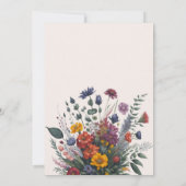 Boho Colorful Watercolor Wildblume Wedding Einladung (Rückseite)