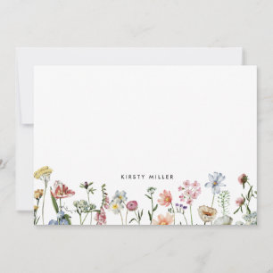 Boho Colorful Wild Blume Personalisiert Stationery Mitteilungskarte