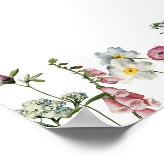 Boho Colorful Wild Blume Wedding Willkommen Poster (Ecke)