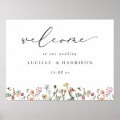 Boho Colorful Wild Blume Wedding Willkommen Poster (Vorne)