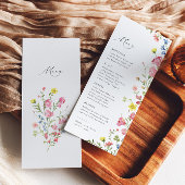 Boho Colorful Wildblume Fairytale Menükarte