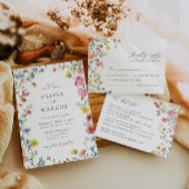 Boho Colorful Wildblume Fairytale Menükarte