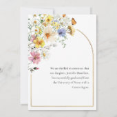 Boho Colorful Wildblume Foto Abschluss Ankündigung (Rückseite)