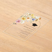 Boho Colorful Wildblume Graduation Party Foto Acryleinladungen (Ablage )