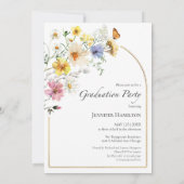 Boho Colorful Wildblume Graduation Party Foto Einladung (Rückseite)