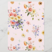 Boho Colorful Wildblume Wedding Menu Menükarte (Rückseite)