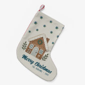 Boho Cookie House Snowflakes Familie Kleiner Weihnachtsstrumpf (Vorderansicht (hängend))