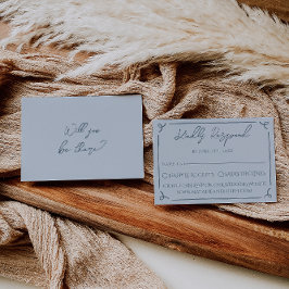 Boho Cool Marina Blue Frame Whimsy Wedding RSVP Karte