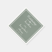 Boho Cool Sage Green Rustic Chic Paper Wedding Serviette (Ecke)