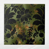 Boho Copper Black Green Floral Fliese