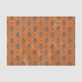 Boho Copper Blue Graphic Art Deco Seidenpapier