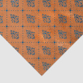 Boho Copper Blue Graphic Art Deco Seidenpapier (Ausschnitt)