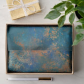 Boho Copper Blue Grunge Seidenpapier (Geschenk)