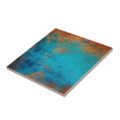 Boho Copper Blue Rustic Fliese (Seite)
