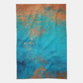 Boho Copper Blue Rustic Geschirrtuch (Vertikal)