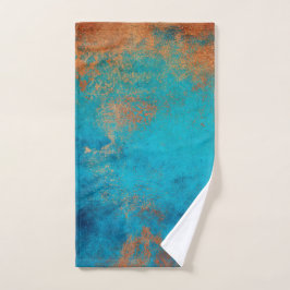 Boho Copper Blue Rustic Handtuch