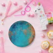 Boho Copper Blue Rustic Pappteller (Party)