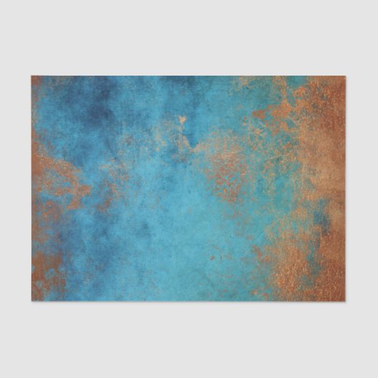 Boho Copper Blue Rustic Seidenpapier (Vorderseite)