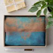 Boho Copper Blue Rustic Seidenpapier (Geschenk)