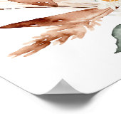 Boho Copper Pampas & Beige Floral Open Bar Sign 1 Poster (Ecke)