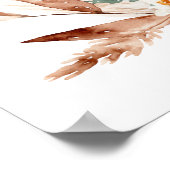 Boho Copper Pampas & Beige Floral Open Bar Sign 2 Poster (Ecke)