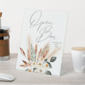 Boho Copper Pampas & Beige Floral Open Bar Sockelschild (In SItu)