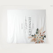 Boho Copper Pampas & Floral Brautparty oder Party Wandteppich (Vorderseite (Horizontal))