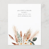 Boho Copper Pampas Floral Graduation Party Flyer (Hinten)