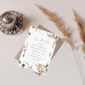 Boho Copper & Pampas & Floral Save the Date Einladung