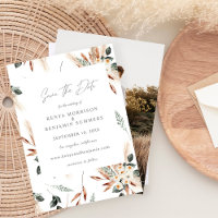 Boho Copper & Pampas & Floral Save the Date Foto