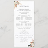 Boho Copper Pampas Floral Zeremonie Programm (Rückseite)