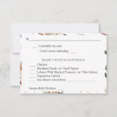 Boho Copper Pampas Grass Beige Floral mit Mahlzeit RSVP Karte (Rückseite)