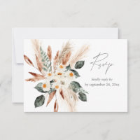 Boho Copper Pampas Grass Beige Floral mit Mahlzeit