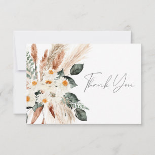 Boho Copper Pampas Grass Floral Danke Karte