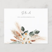 Boho Copper Pampas Grass & Floral Hochzeit 2 Flyer (Hinten)