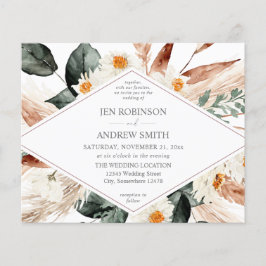 Boho Copper Pampas Grass & Floral Hochzeit 2 Flyer