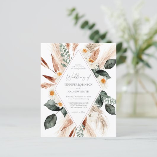 Boho Copper Pampas Grass Wedding (Stehend Vorderseite)