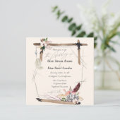 Boho Copper Stripe Einladung (Stehend Vorderseite)