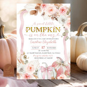 Boho Coquette Pink Pumpkin Baby Dusche Einladung