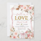Boho Coquette Pink Pumpkin Brautparty Einladung (Vorderseite)