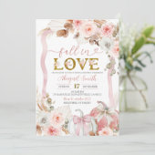 Boho Coquette Pink Pumpkin Brautparty Einladung (Stehend Vorderseite)