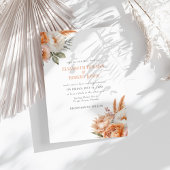 Boho Coral Blume Summer Wedding Einladung