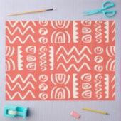 Boho Coral White Gemustert Decoupage Seidenpapier (Basteln)