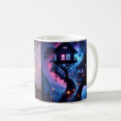 Boho Cosmic Bloom Pink CoffeeCups Women Ethereal Kaffeetasse (VorderseiteRechts)
