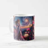 Boho Cosmic Bloom Rosa Kaffeetasse Frauen | Ätheri (Vorderseite Links)