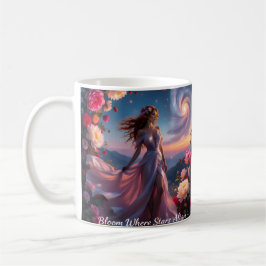 Boho Cosmic Bloom Rosa Kaffeetasse Frauen | Ätheri