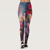 Boho Cosmic Bloom Rosa Leggings Damen 1 Ätherisch  (Rückseite)