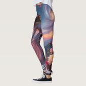 Boho Cosmic Bloom Rosa Leggings Damen 1 Ätherisch  (Links)