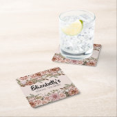 Boho Cotattcore Gezaubertes Hochzeitthema maßgesch Rechteckiger Pappuntersetzer (Vor Ort)